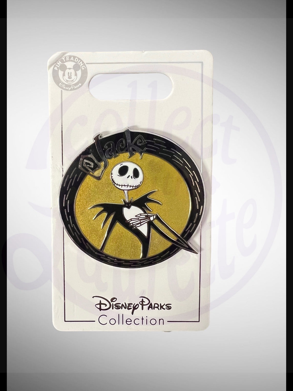 Disney Parks Pin Trading Collection - NBC Jack Skellington Black Yellow Circle Name Pin