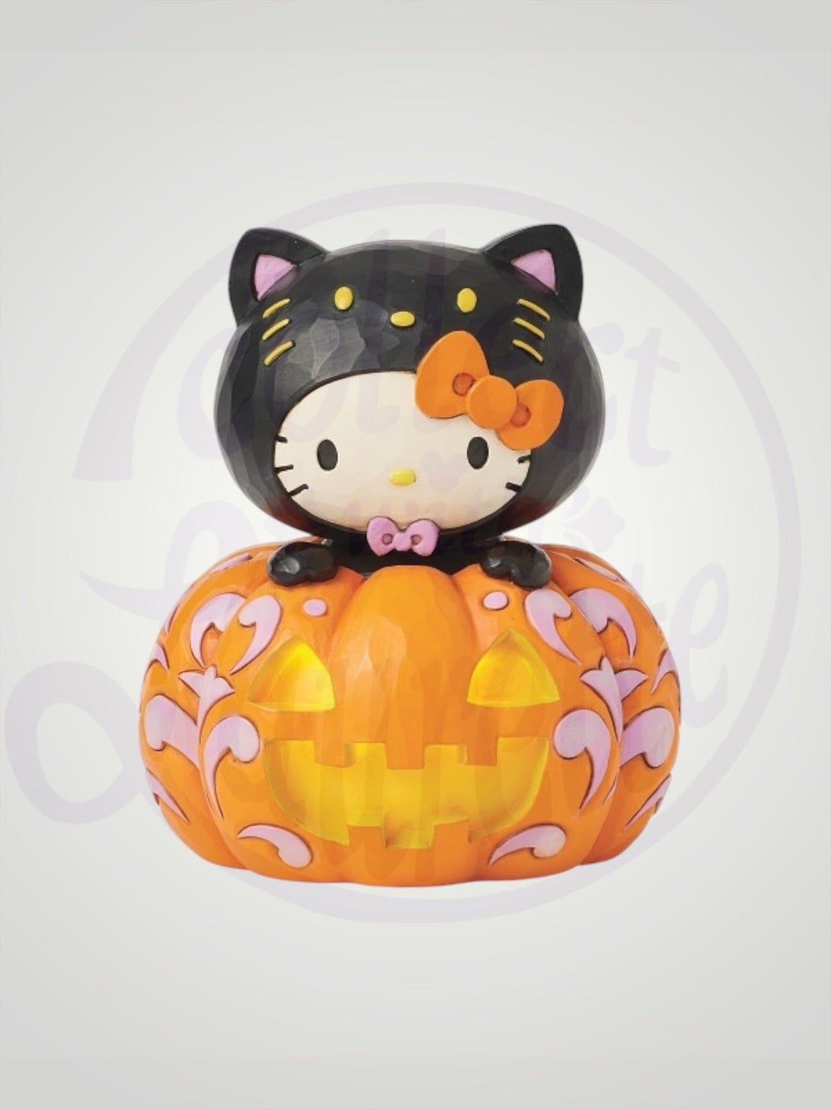 Jim Shore Sanrio Collection - Hello Kitty Black Cat Pumpkin Halloween Figurine - PREORDER