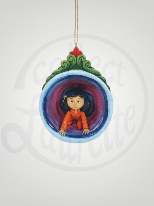 Jim Shore Coraline - Coraline in Purple Tunnel Ornament Figurine - PREORDER