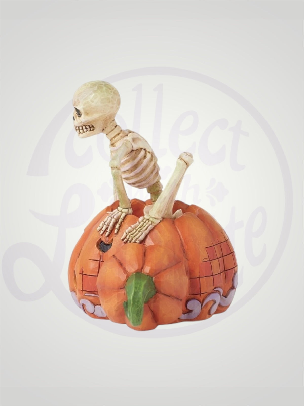 Jim Shore Heartwood Creek - Scared to the Bone Skeleton Pumpkin Halloween Figurine - PREORDER