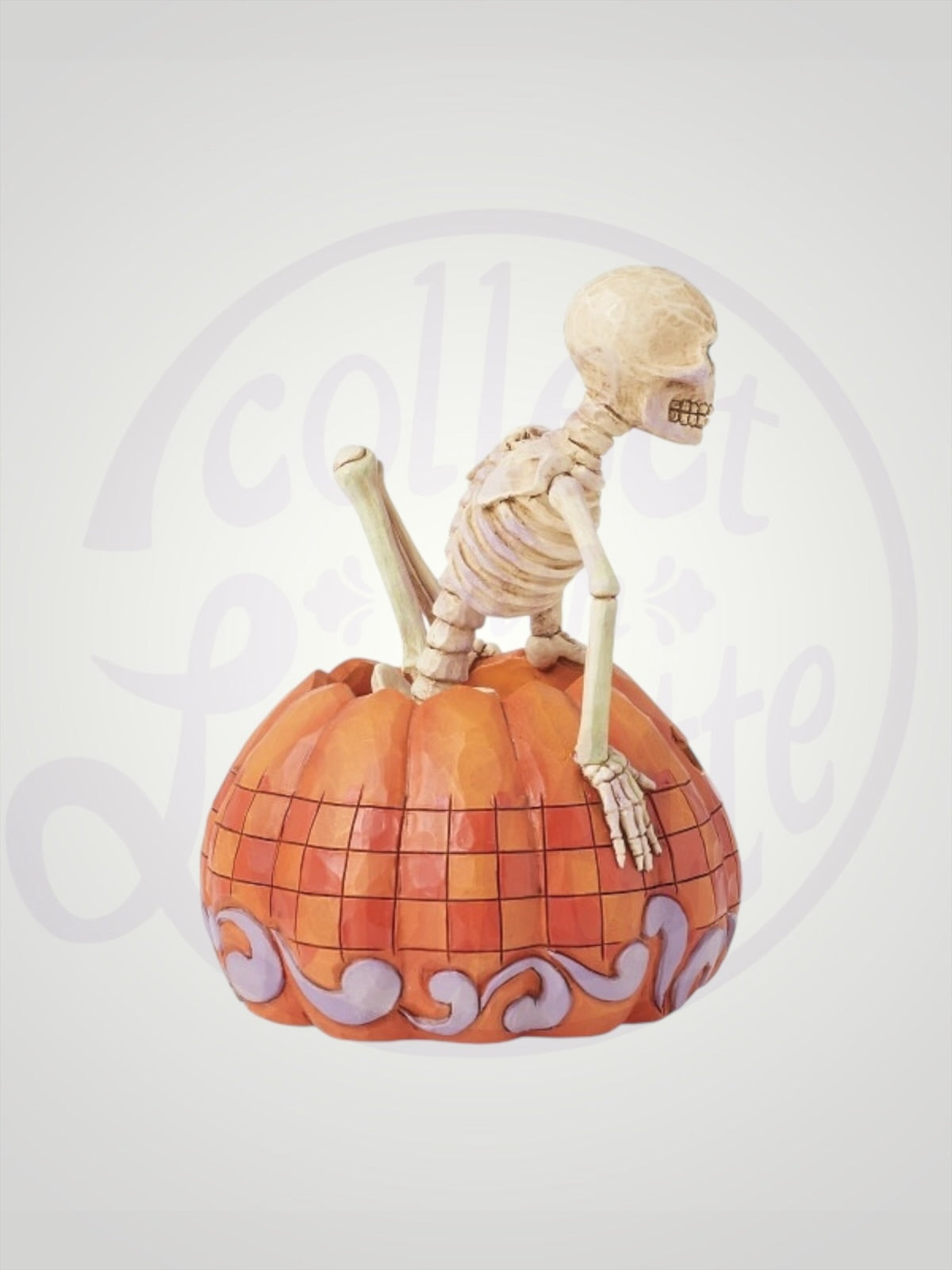 Jim Shore Heartwood Creek - Scared to the Bone Skeleton Pumpkin Halloween Figurine - PREORDER