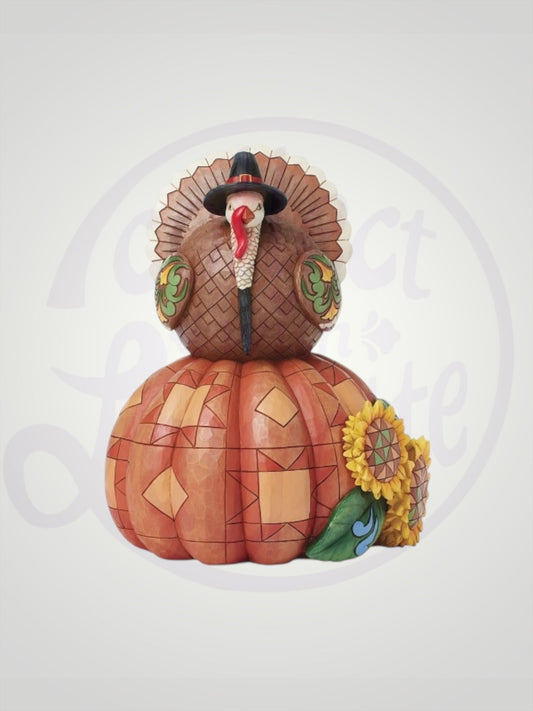 Jim Shore Heartwood Creek - Gobble Greetings Fall Harvest Turkey Figurine - PREORDER