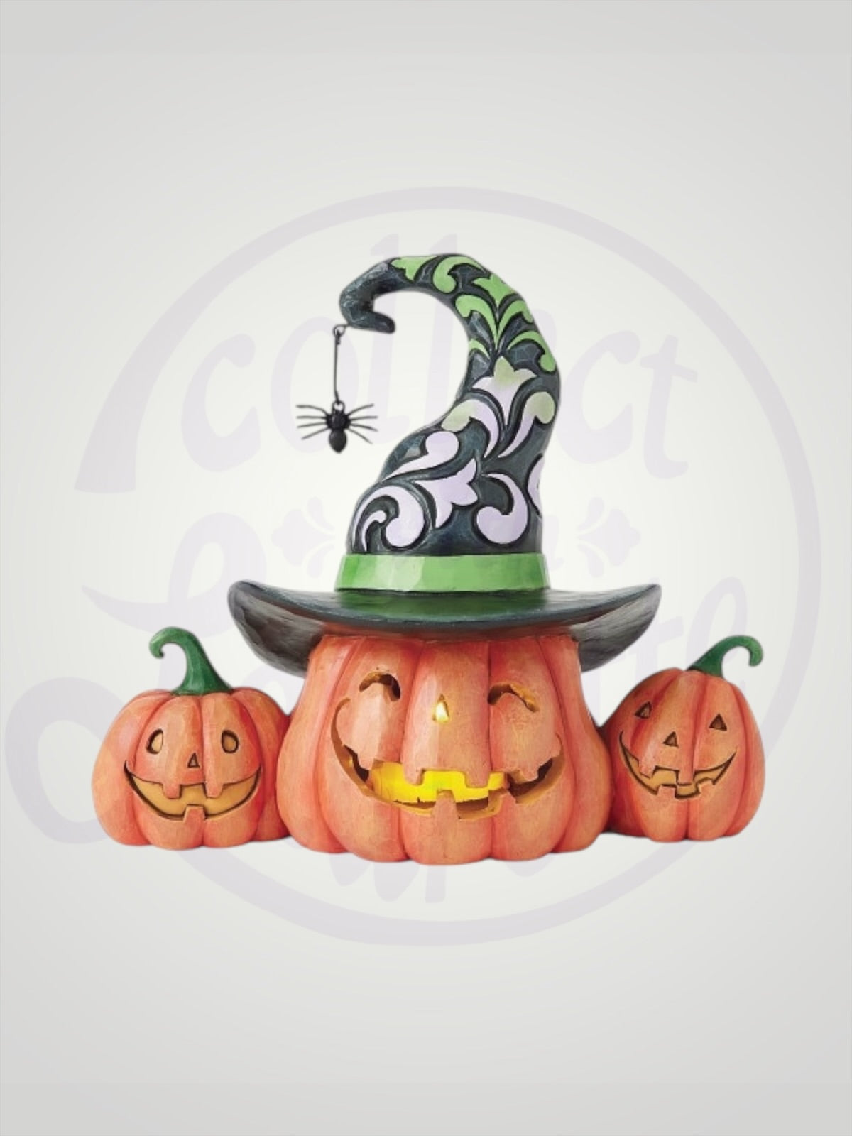 Jim Shore Heartwood Creek - Altogether Spooky Halloween Jack-o-Lanterns Witch LED Figurine - PREORDER