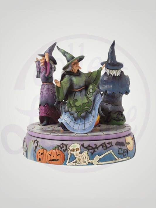 Jim Shore Heartwood Creek - A-Haunting We Will Go Halloween Rotating Witch Figurine - PREORDER