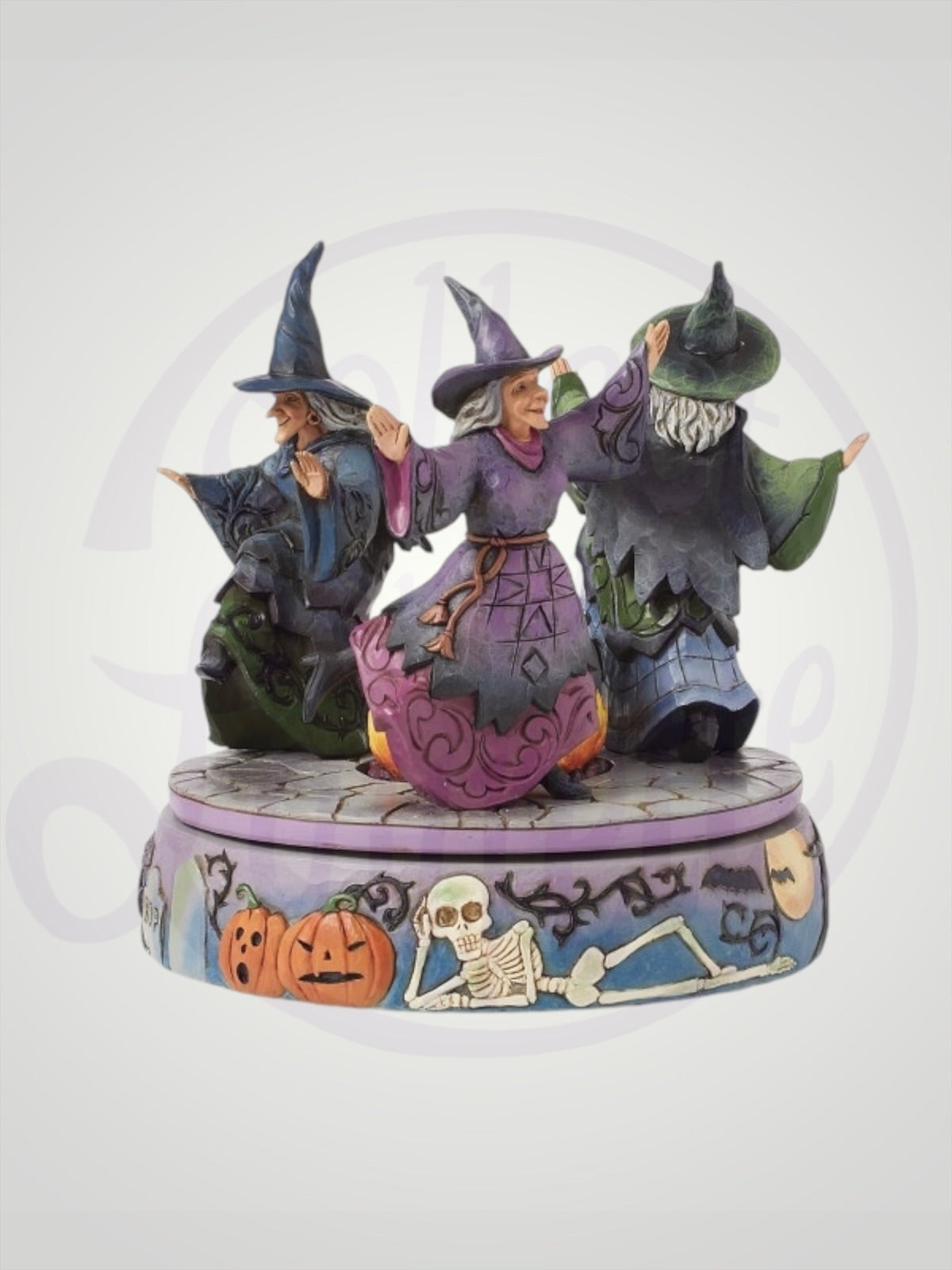 Jim Shore Heartwood Creek - A-Haunting We Will Go Halloween Rotating Witch Figurine - PREORDER