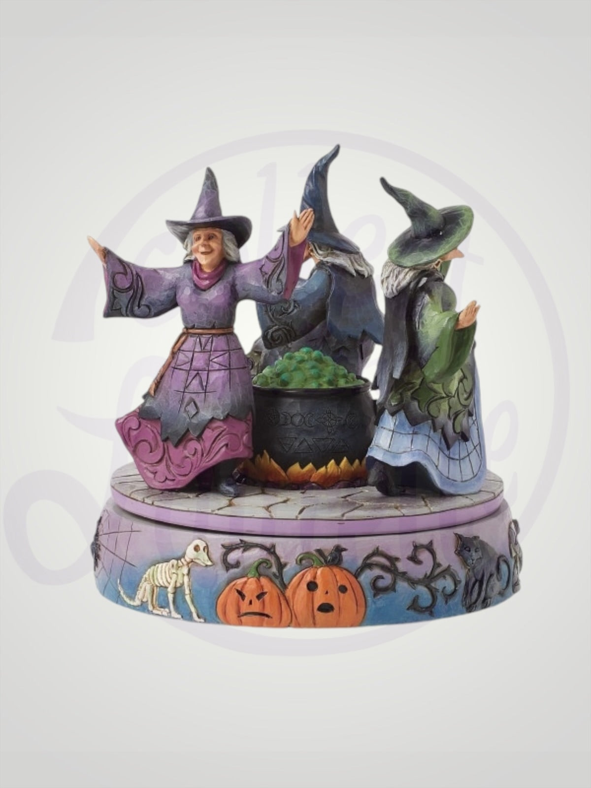 Jim Shore Heartwood Creek - A-Haunting We Will Go Halloween Rotating Witch Figurine - PREORDER