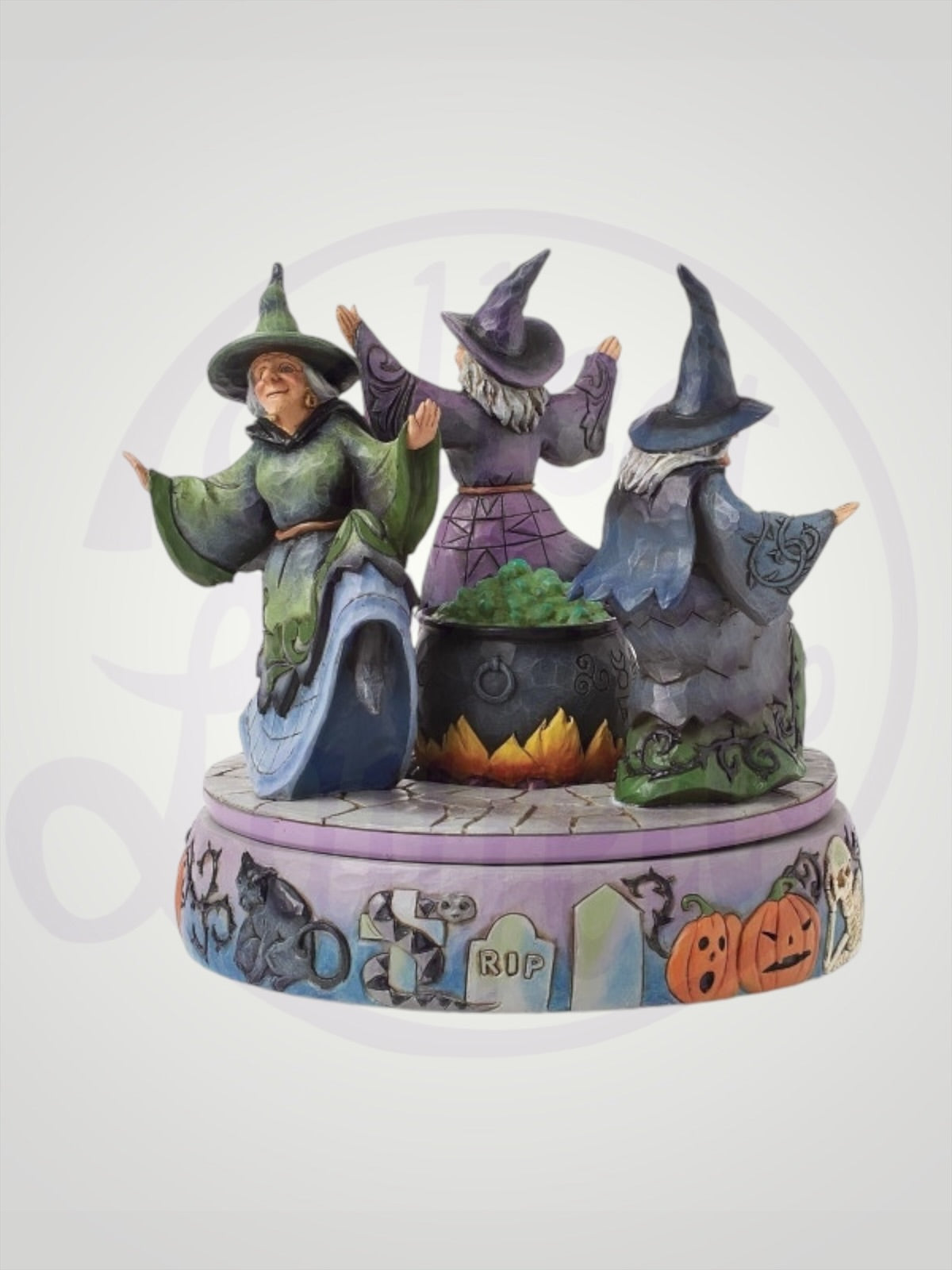 Jim Shore Heartwood Creek - A-Haunting We Will Go Halloween Rotating Witch Figurine - PREORDER