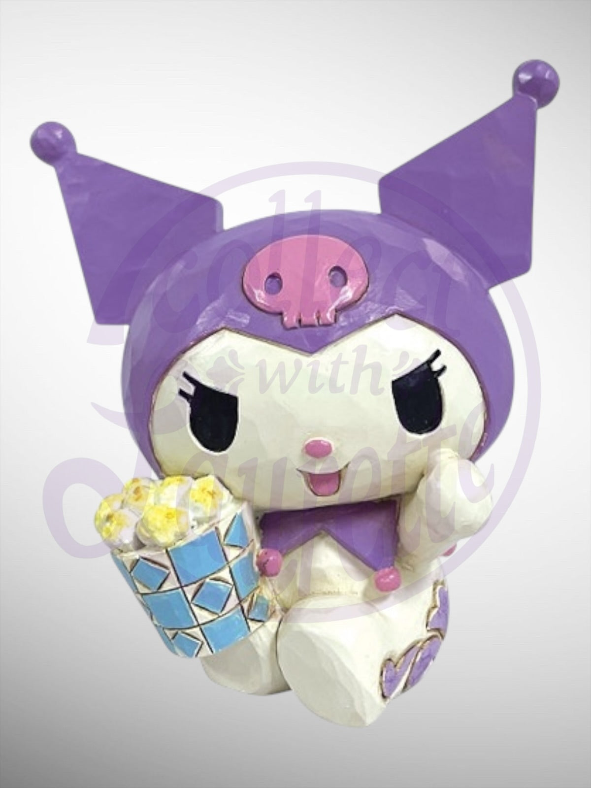 Jim Shore Sanrio Collection - Kuromi Popcorn Mini Figurine - PREORDER