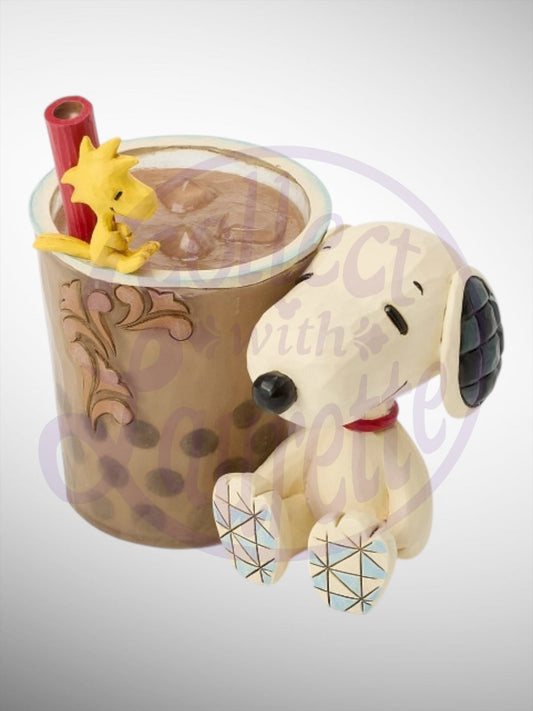 Jim Shore Peanuts - Paw-sitively Bobalicious Snoopy Woodstock Figurine - PREORDER