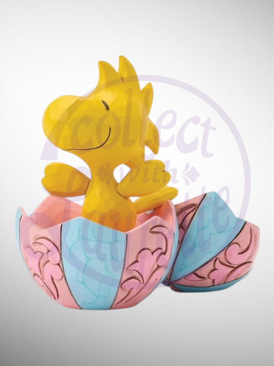 Jim Shore Peanuts - Woodstock Popping Out of Egg Mini Figurine - PREORDER