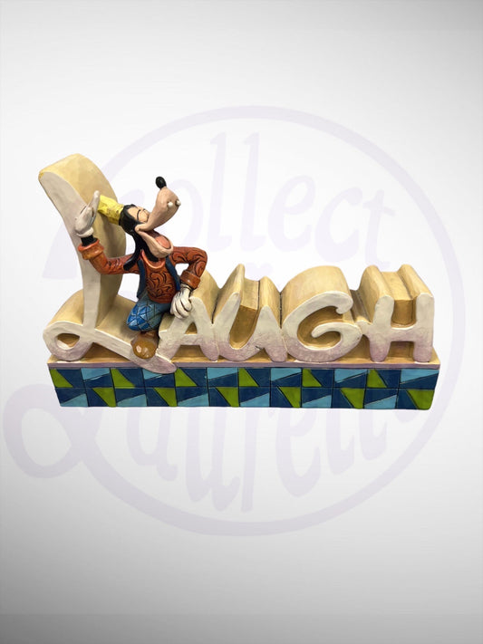 Jim Shore Disney Traditions - Goofy Laugh Word Plaque Figurine (No Box)