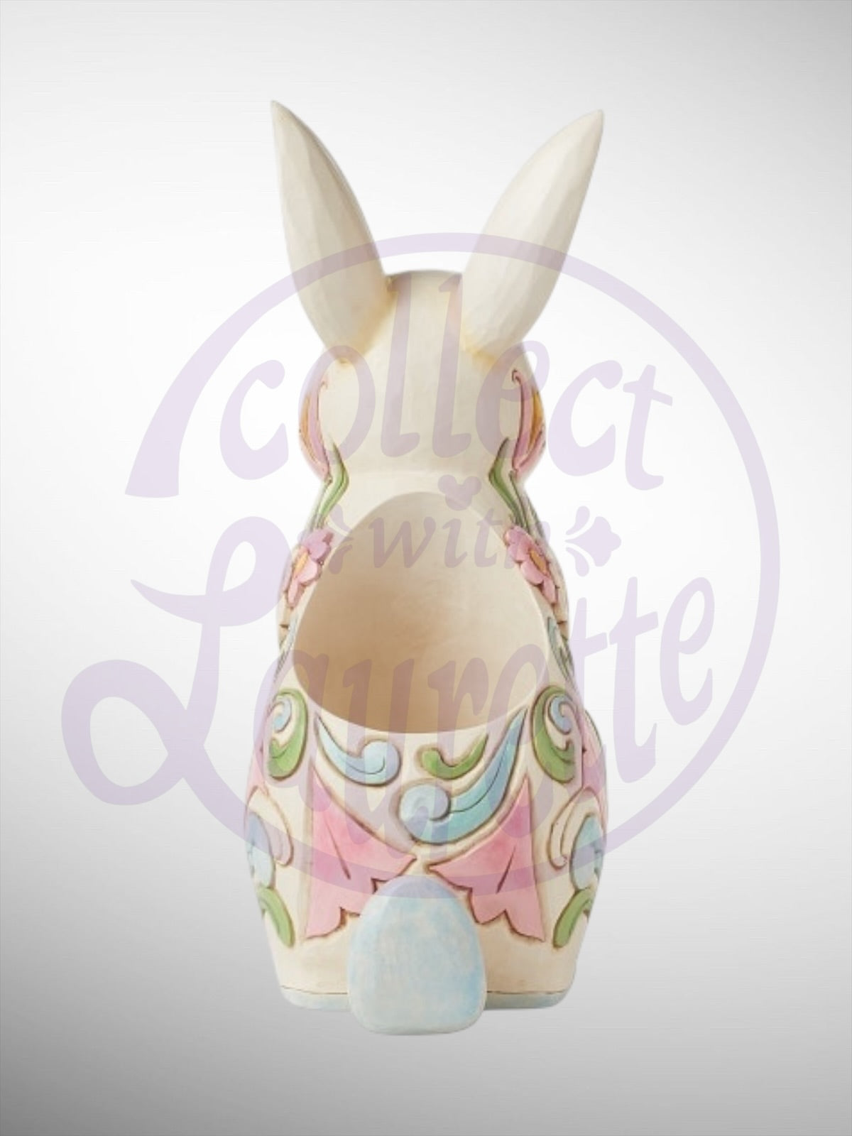 Jim Shore Heartwood Creek - White Floral Rabbit Planter Figurine