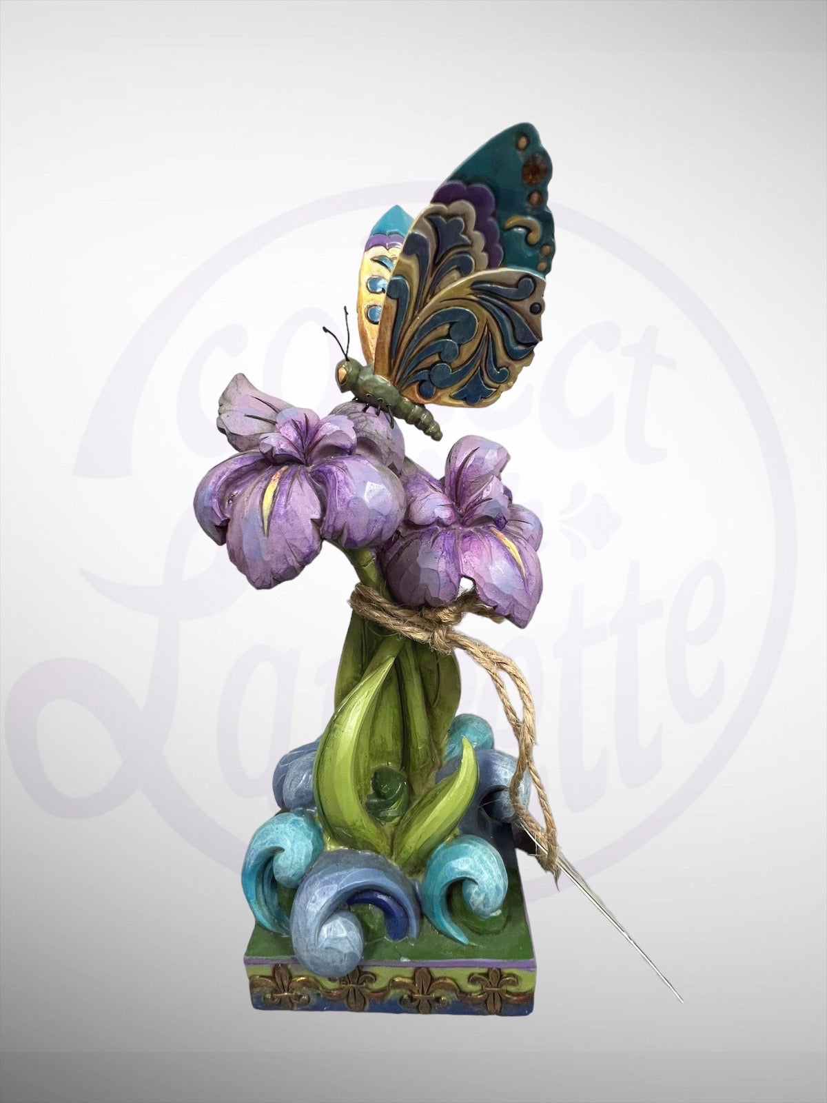 Jim Shore Heartwood Creek -Iris In Bloom Spring Flower Butterfly Figurine