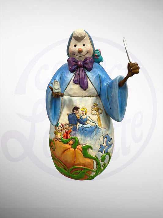 Jim Shore Disney Traditions - Bibbidi Bobbidi Yule Cinderella Snowman Figurine (No Box)