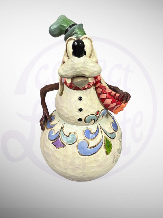 Jim Shore Disney Traditions - Rocking in a Winter Wonderland Goofy Snowman Figurine (No Box)