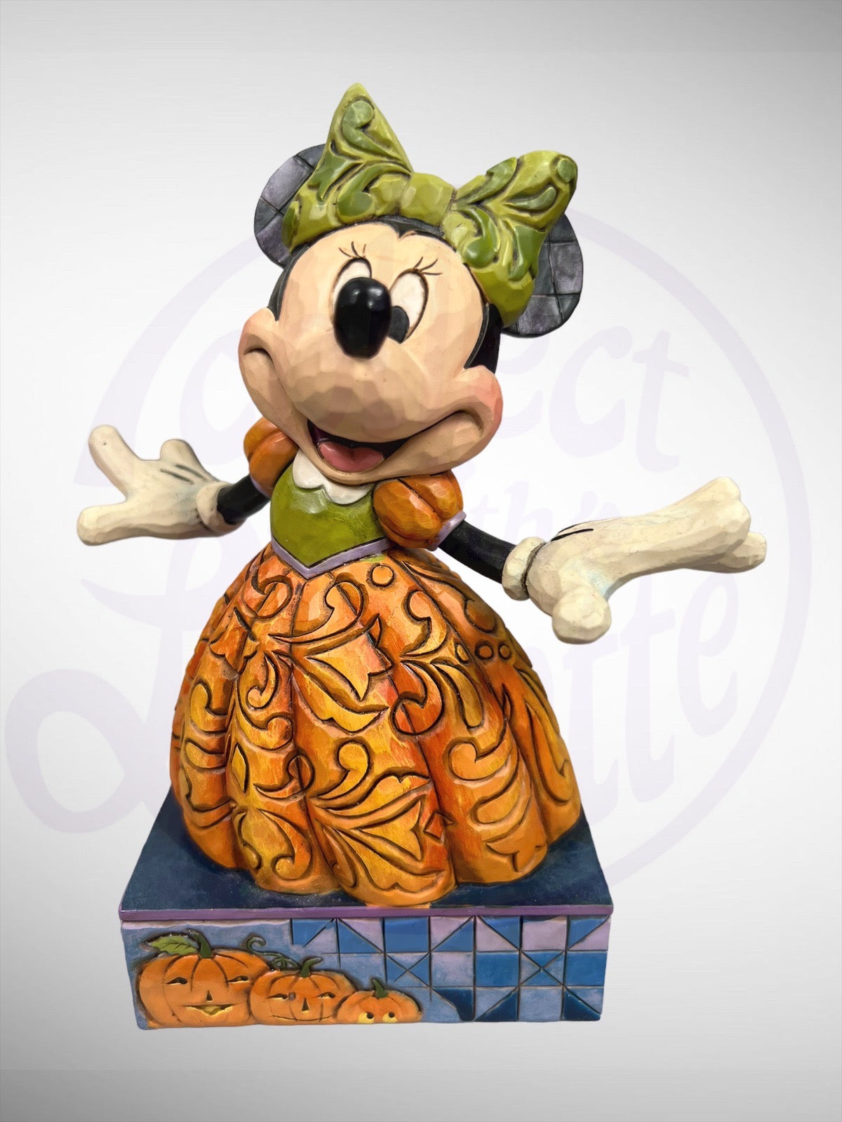 Jim Shore Disney Traditions - The Pumpkin Queen Minnie Mouse Halloween Figurine (No Box)