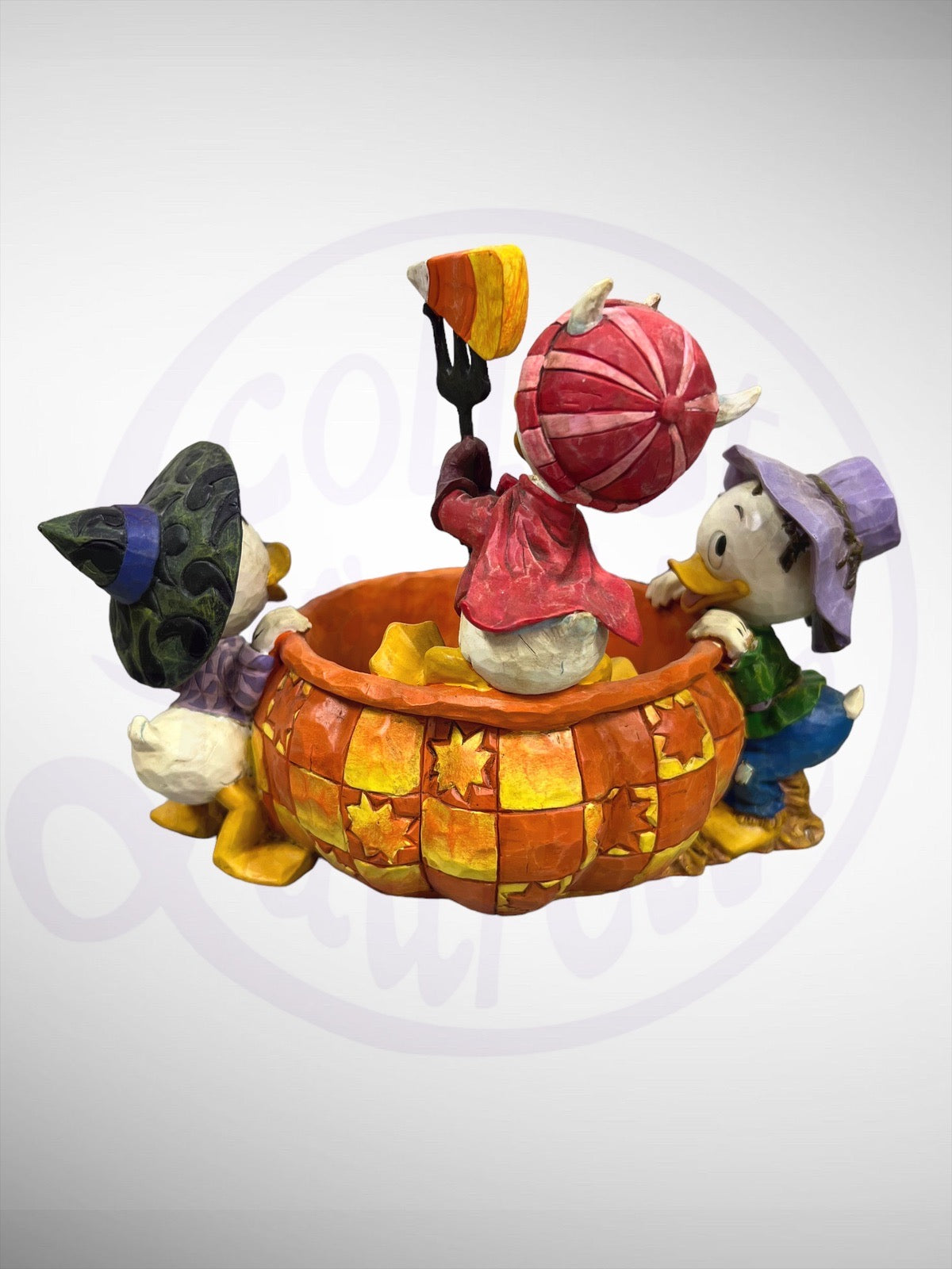 Jim Shore Disney Traditions - Playing Tricks and Sharing Treats Halloween Figurine (No Box)