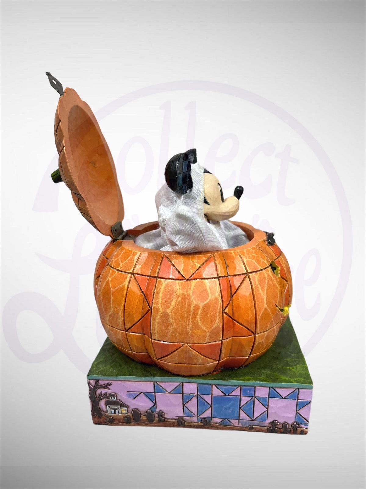 Jim Shore Disney Traditions - Beware of the Pumpkin Patch Mickey Mouse Halloween Figurine (No Box)