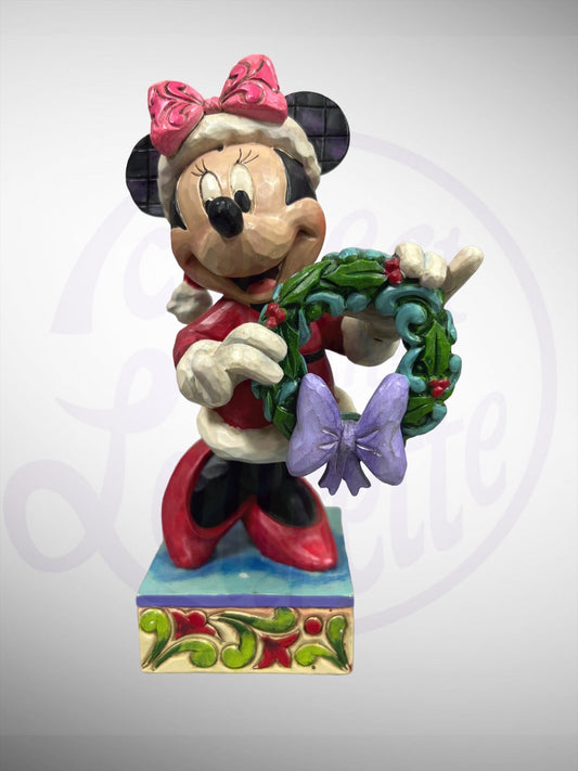 Jim Shore Disney Traditions - Seasons Greetings Minnie Mouse Christmas Figurine (No Box)