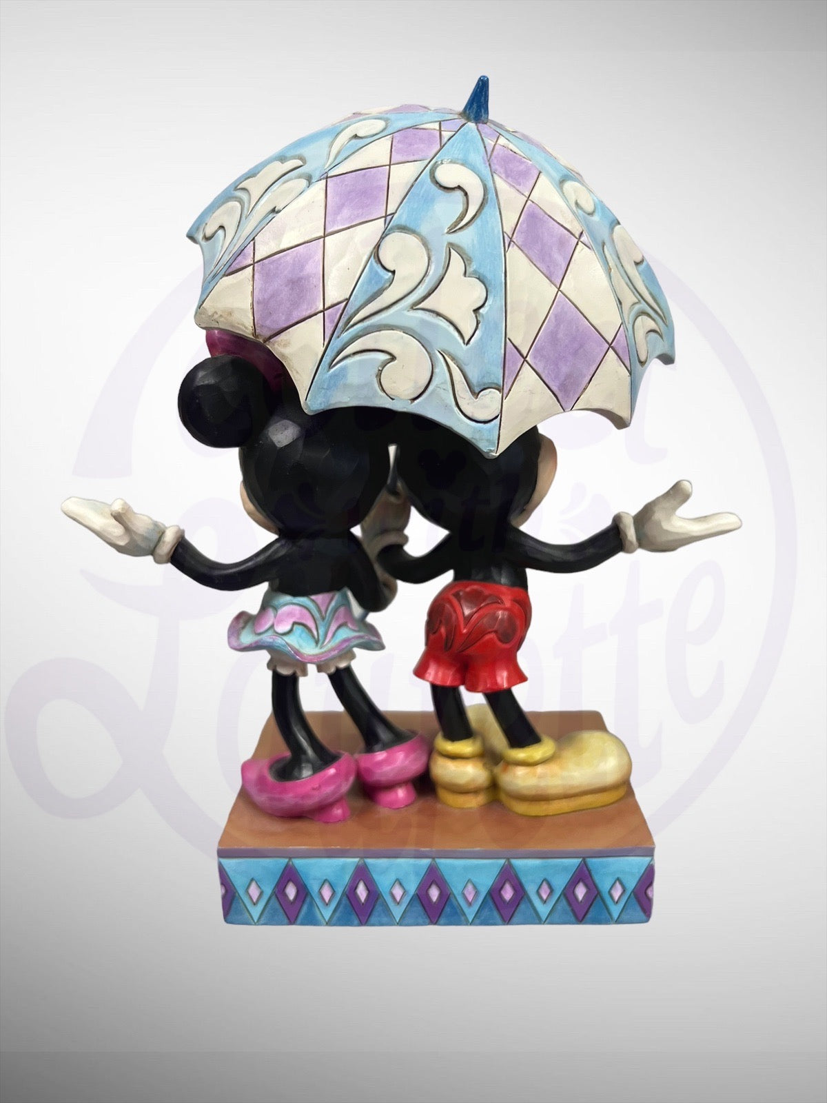 Jim Shore Disney Traditions - Rainy Day Romance Mickey Minnie Umbrella Figurine (No Box)