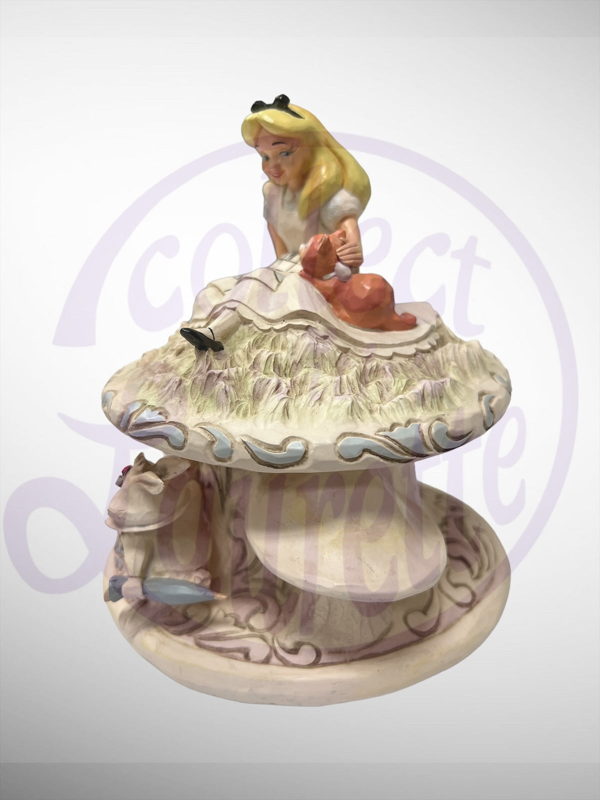 Jim Shore Disney Traditions -Whimsy and Wonder Alice in Wonderland White Woodland Figurine (no box)