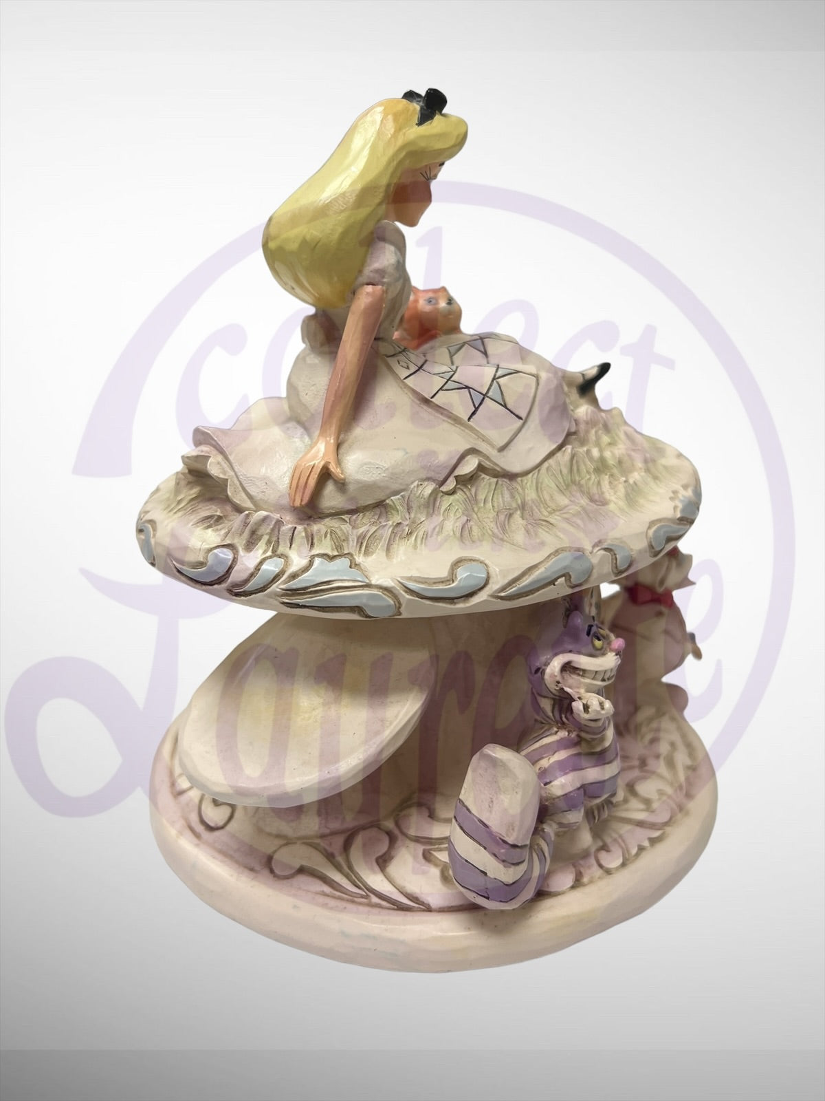 Jim Shore Disney Traditions -Whimsy and Wonder Alice in Wonderland White Woodland Figurine (no box)