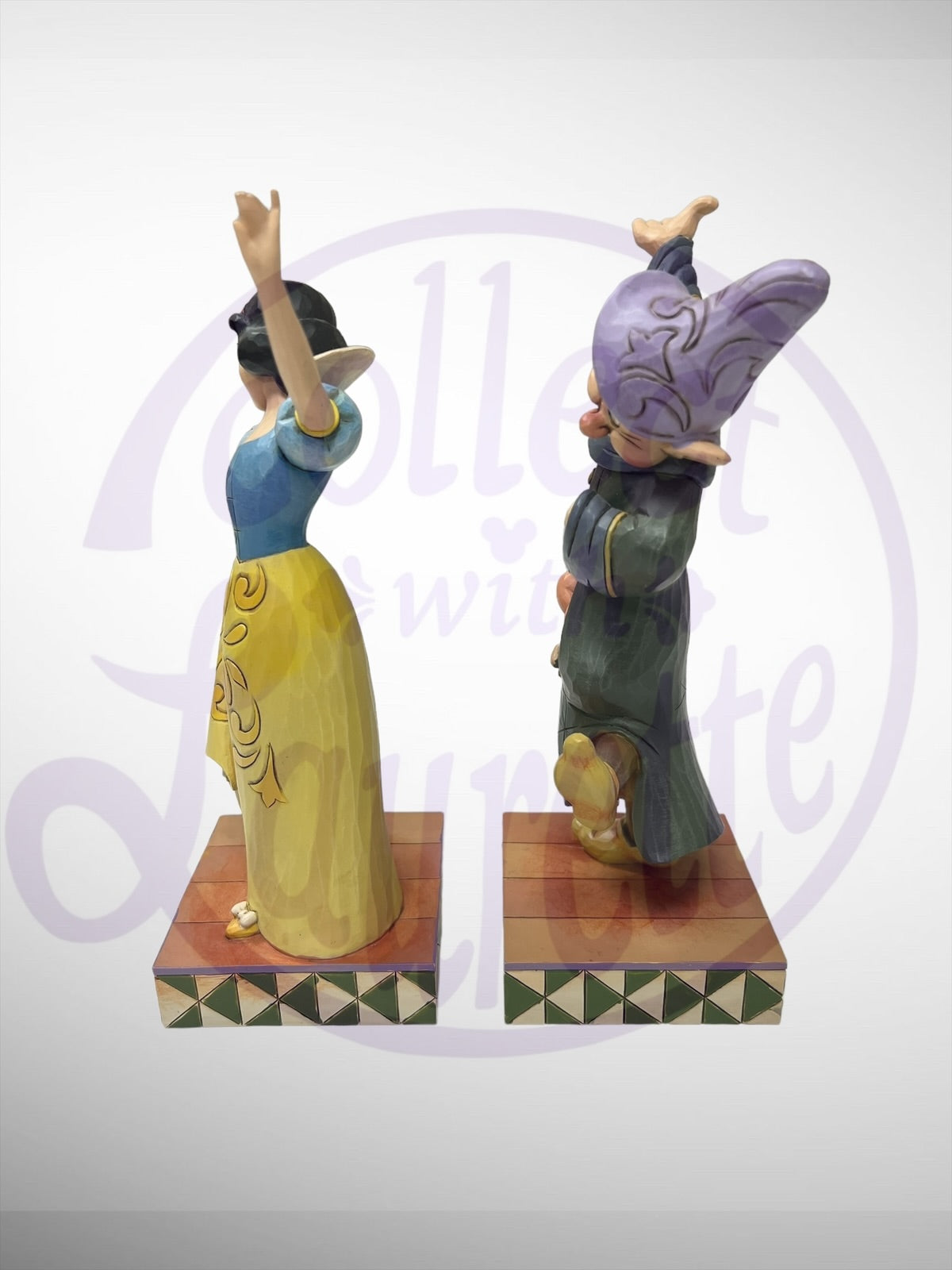 Jim Shore Disney Traditions - Dancing Partners Snow White Dopey Sneezy Figurine Set (No Box)