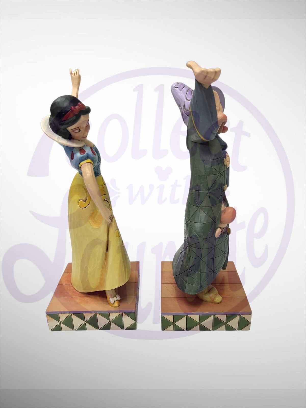 Jim Shore Disney Traditions - Dancing Partners Snow White Dopey Sneezy Figurine Set (No Box)