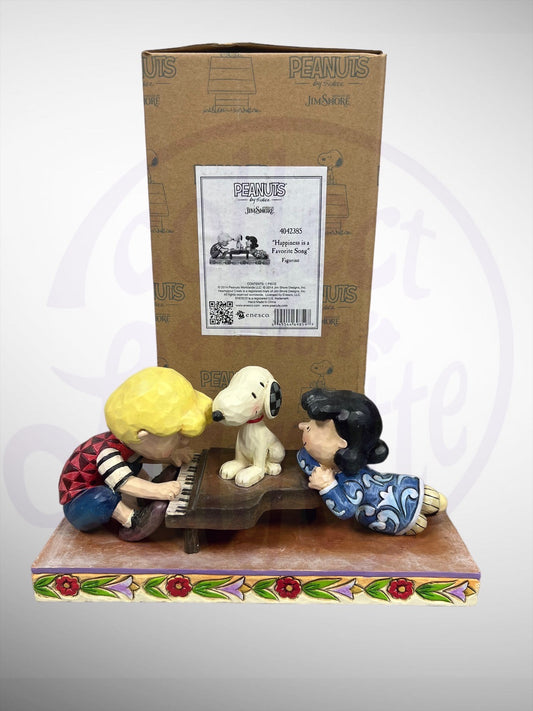 Jim Shore Peanuts - Happiness is a Favorite Song Snoopy Schroeder Lucy Piano Figurine