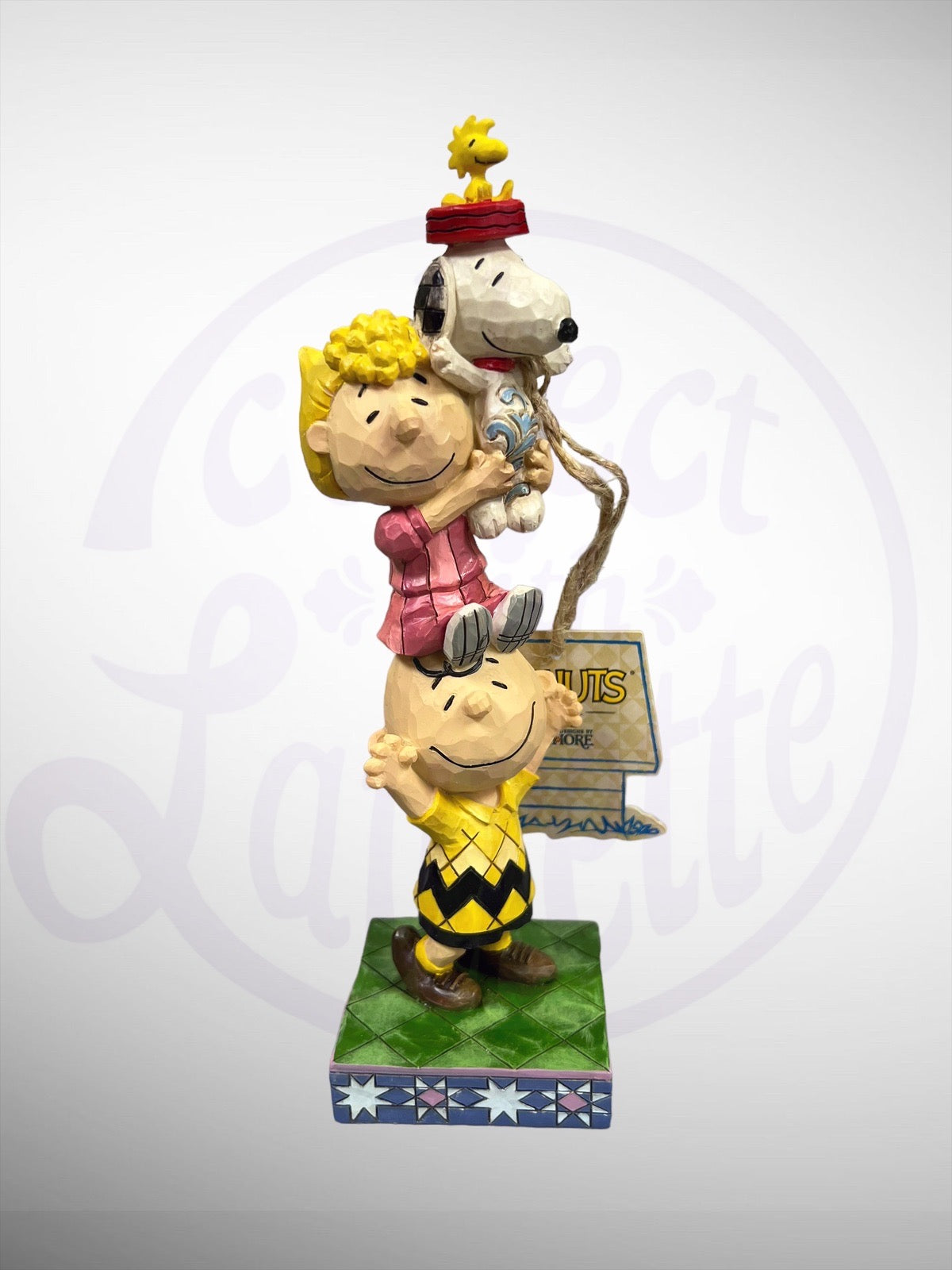 Jim Shore Peanuts - You Lift Me Up Charlie Brown Sally Snoopy Woodstock Stack Figurine