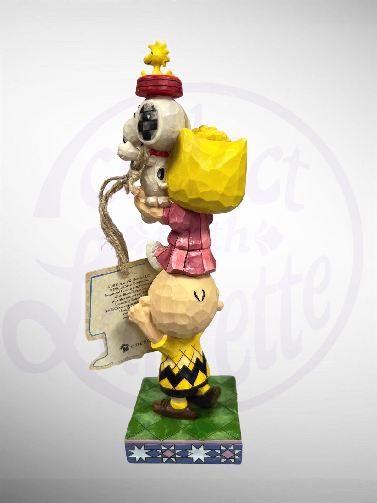 Jim Shore Peanuts - You Lift Me Up Charlie Brown Sally Snoopy Woodstock Stack Figurine