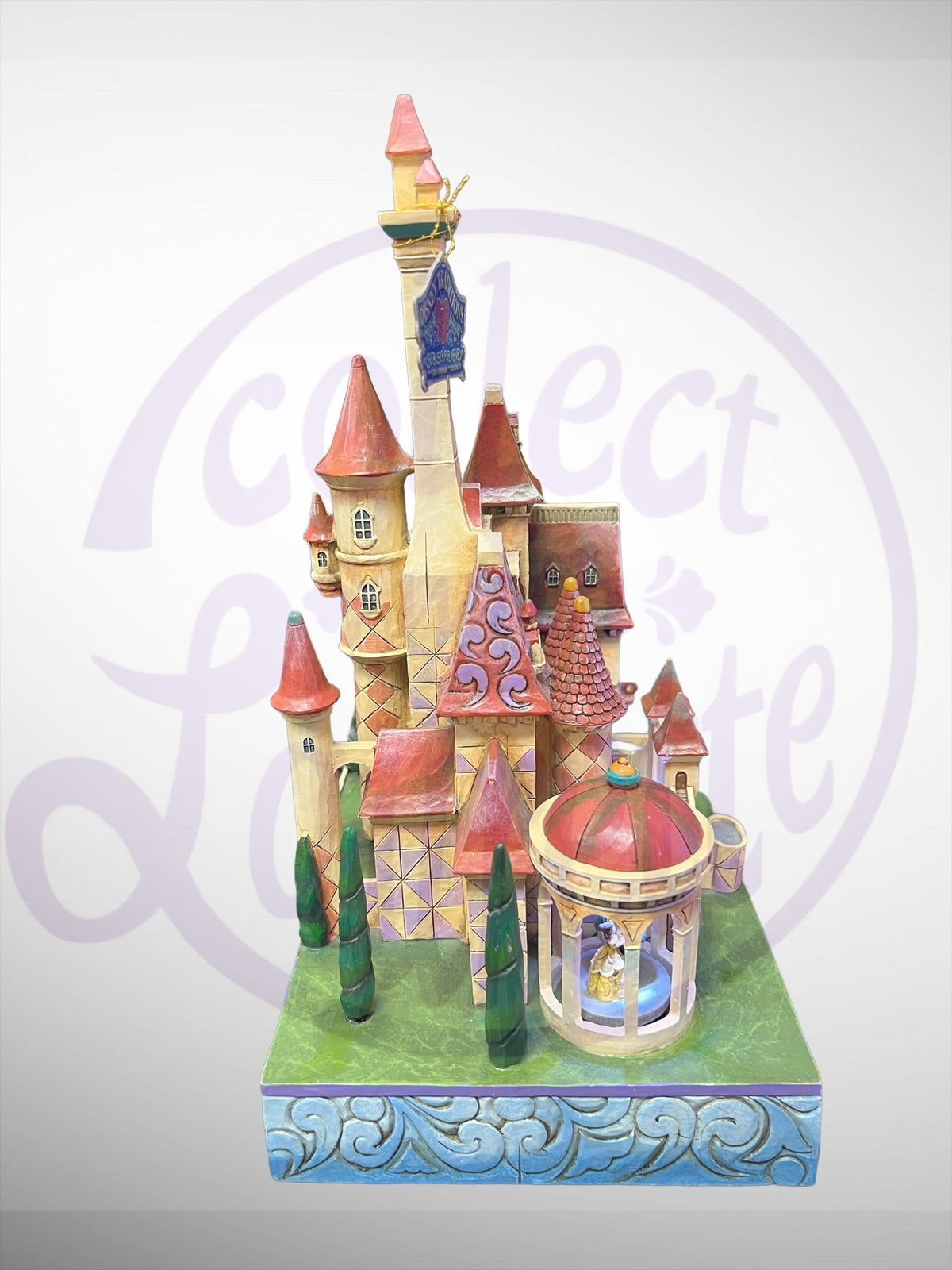 Jim Shore Disney Traditions - Enchanted Kingdom Beauty and the Beast  Musical Light Up Castle Figurine (No Box)