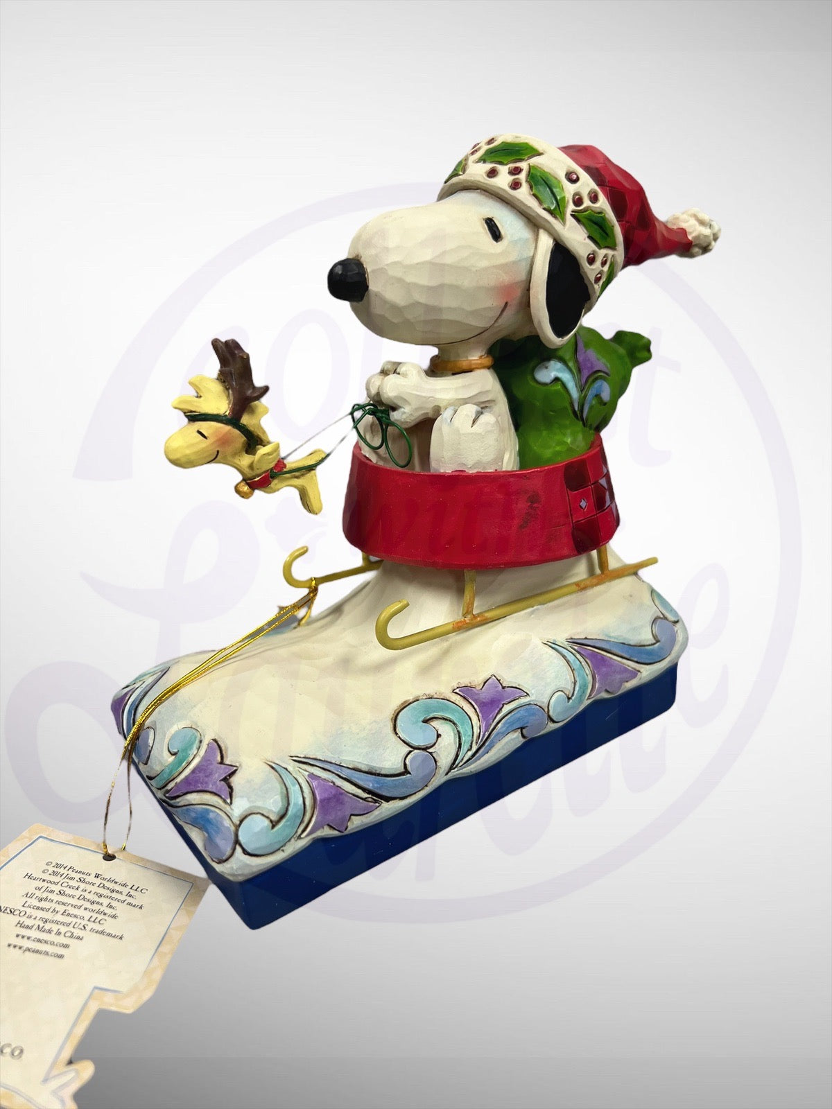 Jim Shore Peanuts - Dashing Through the Holidays Snoopy Woodstock Christmas Santa Sled Figurine