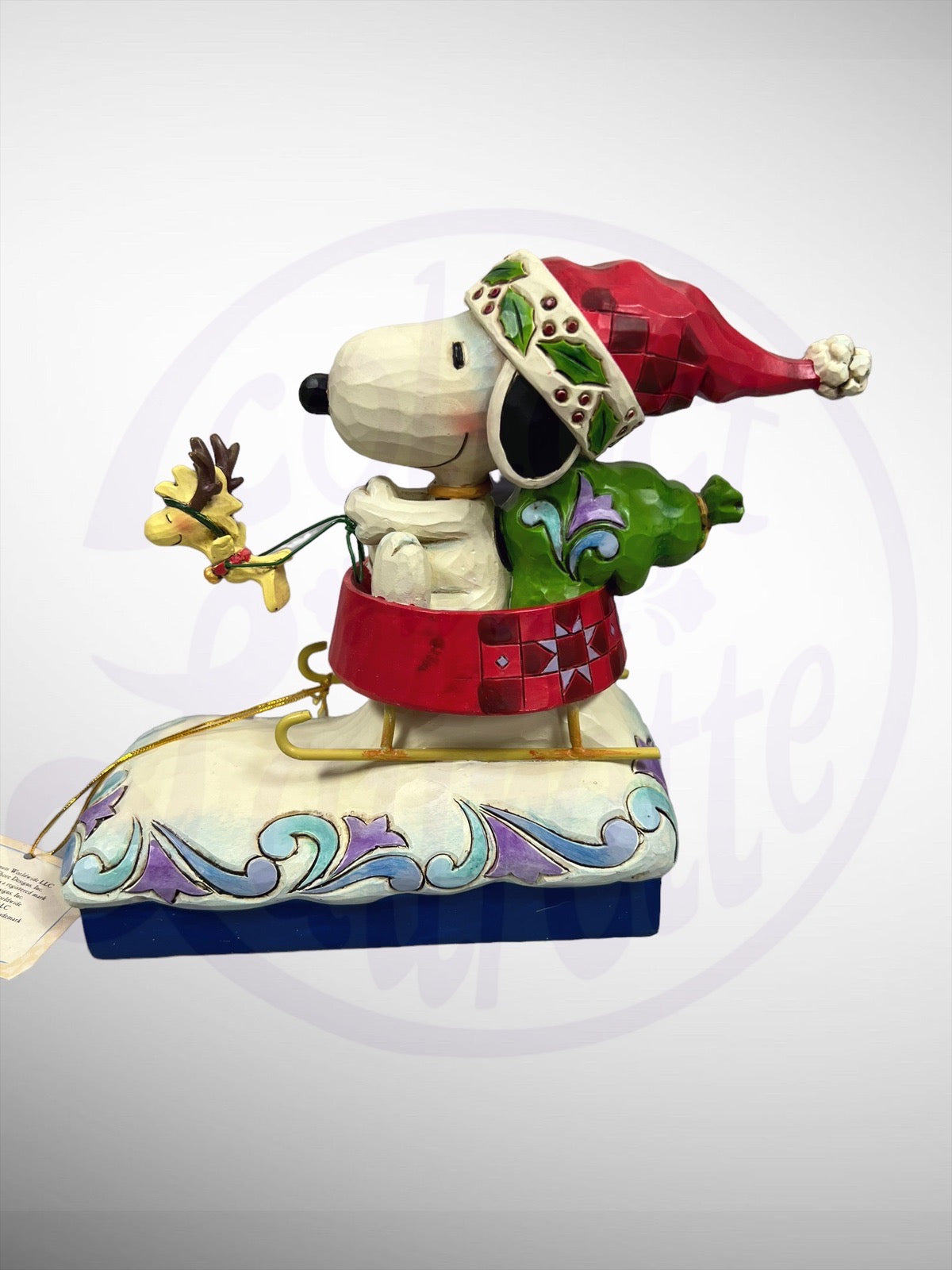 Jim Shore Peanuts - Dashing Through the Holidays Snoopy Woodstock Christmas Santa Sled Figurine