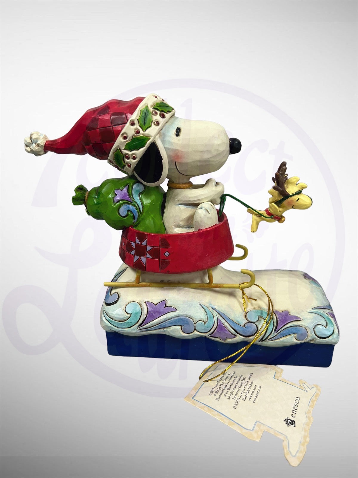 Jim Shore Peanuts - Dashing Through the Holidays Snoopy Woodstock Christmas Santa Sled Figurine