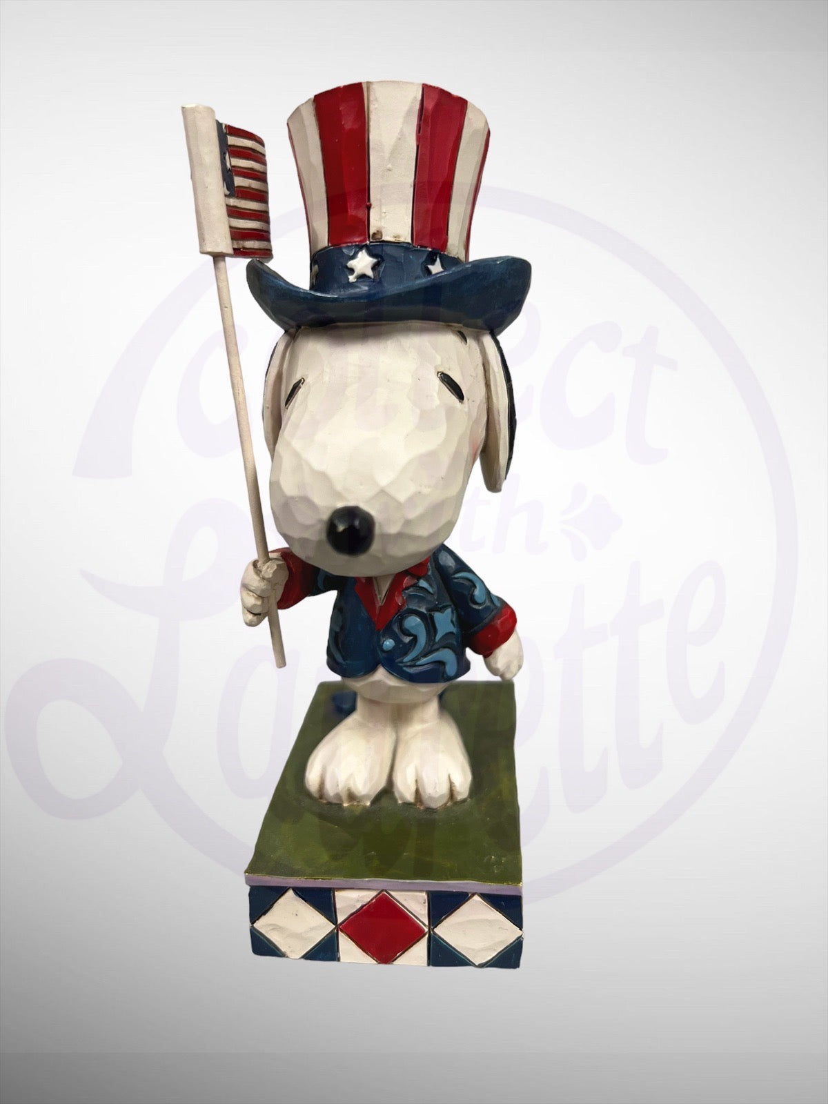 Jim Shore Peanuts - Patriot Snoopy Patriotic Flag Figurine (No Box)