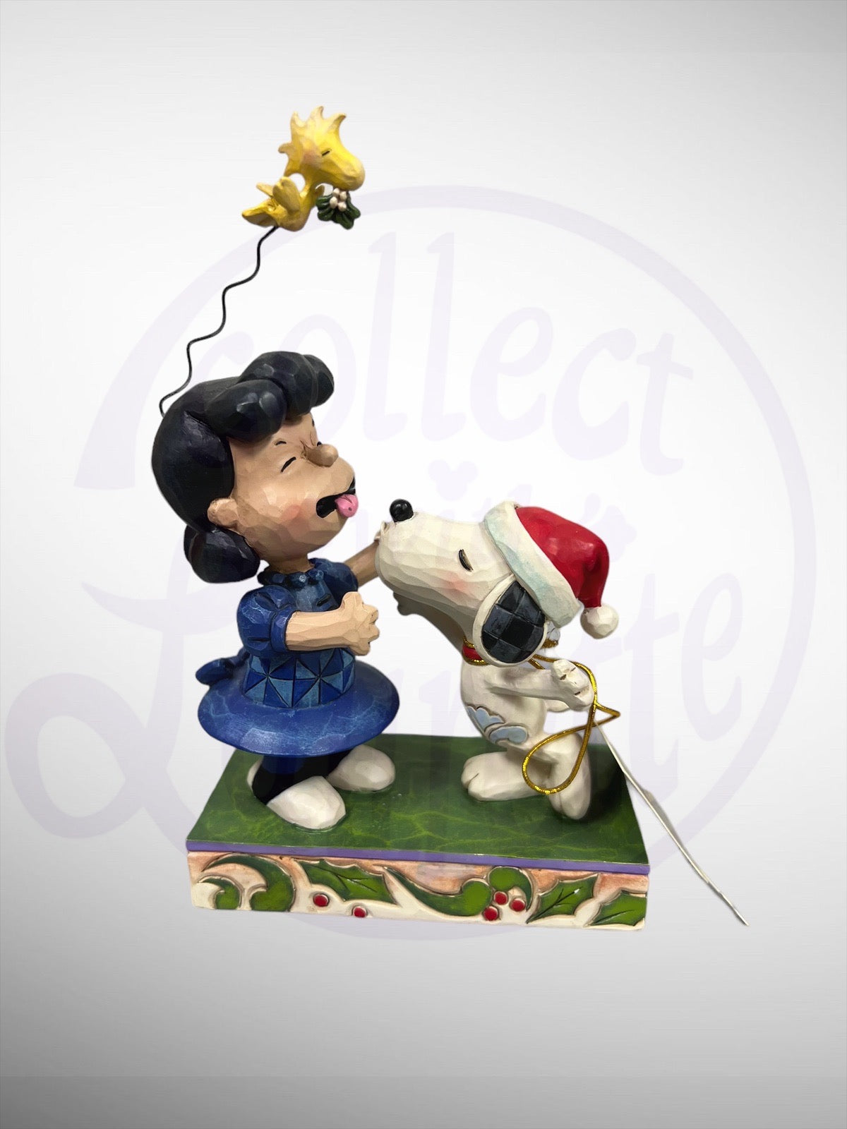 Jim Shore Peanuts - Mistletoe Mischief Lucy Snoopy Woodstock Figurine