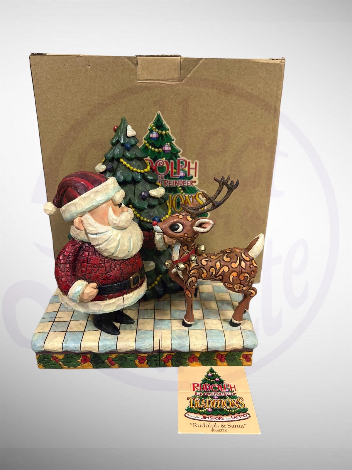 Jim Shore Rudolph Traditions - Rudolph & Santa Tree Figurine