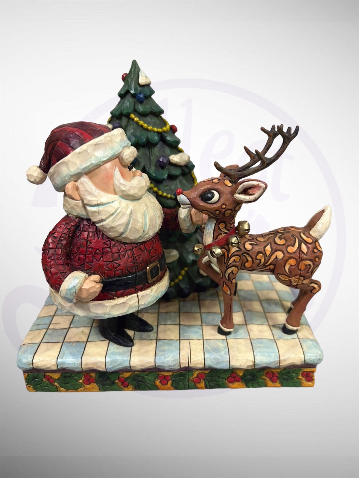 Jim Shore Rudolph Traditions - Rudolph & Santa Tree Figurine