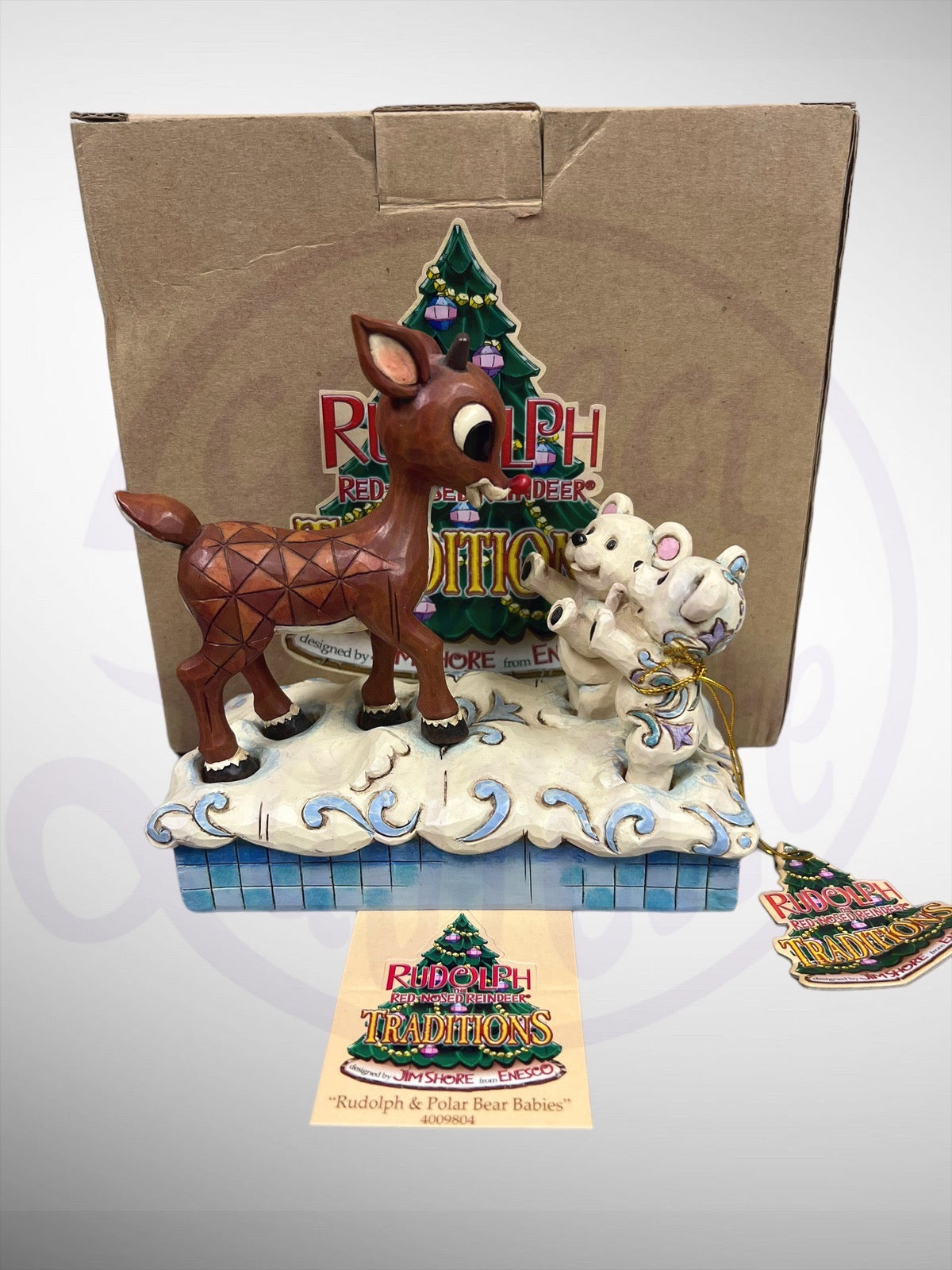 Jim Shore Rudolph Traditions - Rudolph & Polar Bear Babies Figurine