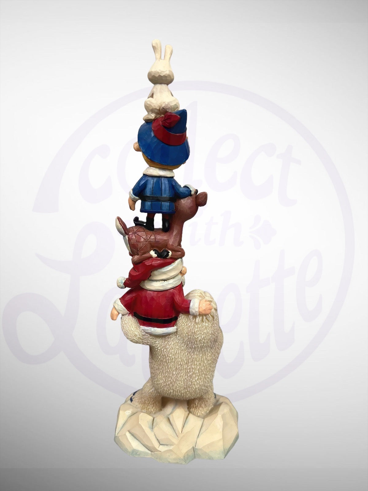 Jim Shore Rudolph Traditions - Rudolph the Red-Nosed Reindeer with Friends Bumble Santa Clause Hermey Stack Figurine