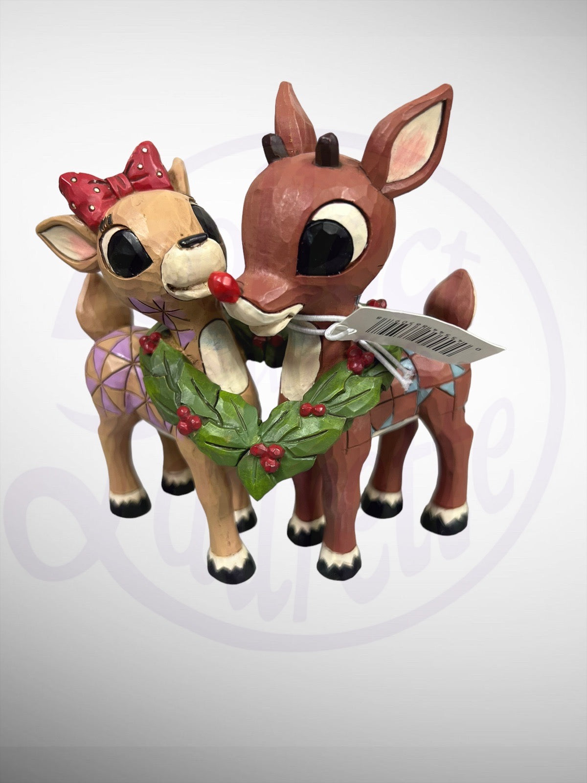 Jim Shore Rudolph Traditions - Rudolph & Clarice Wreath Figurine