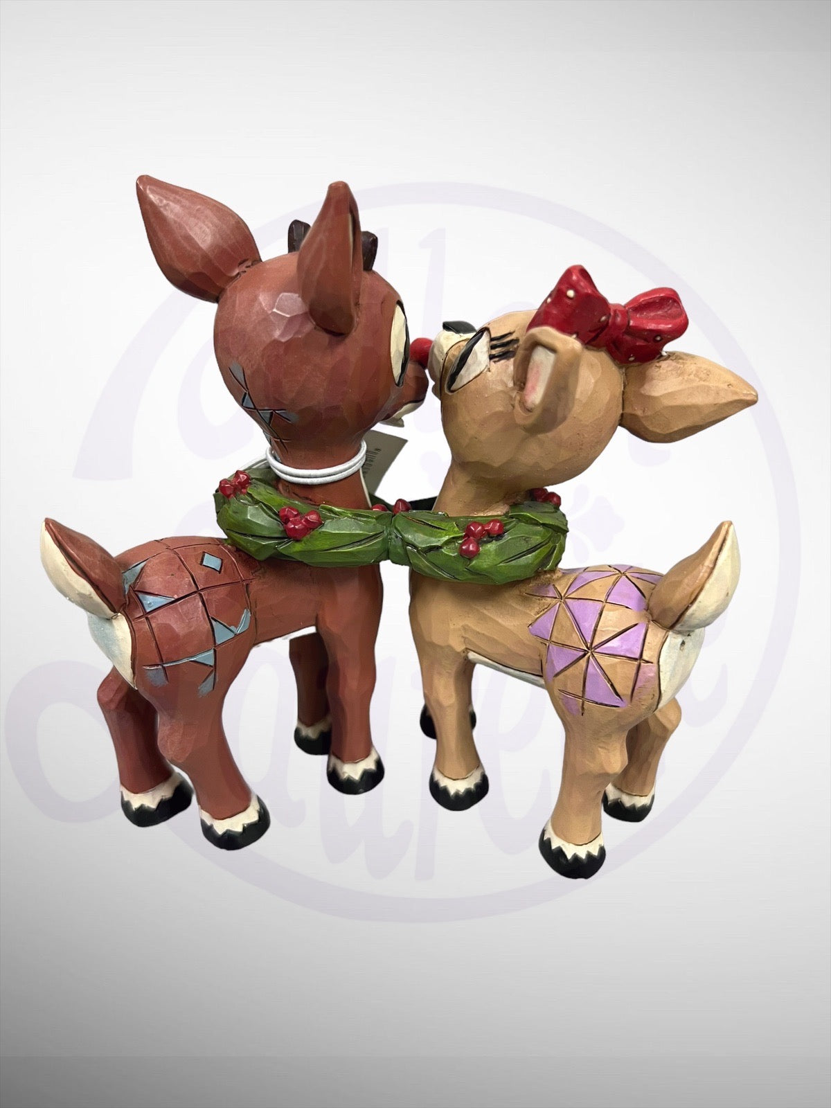 Jim Shore Rudolph Traditions - Rudolph & Clarice Wreath Figurine