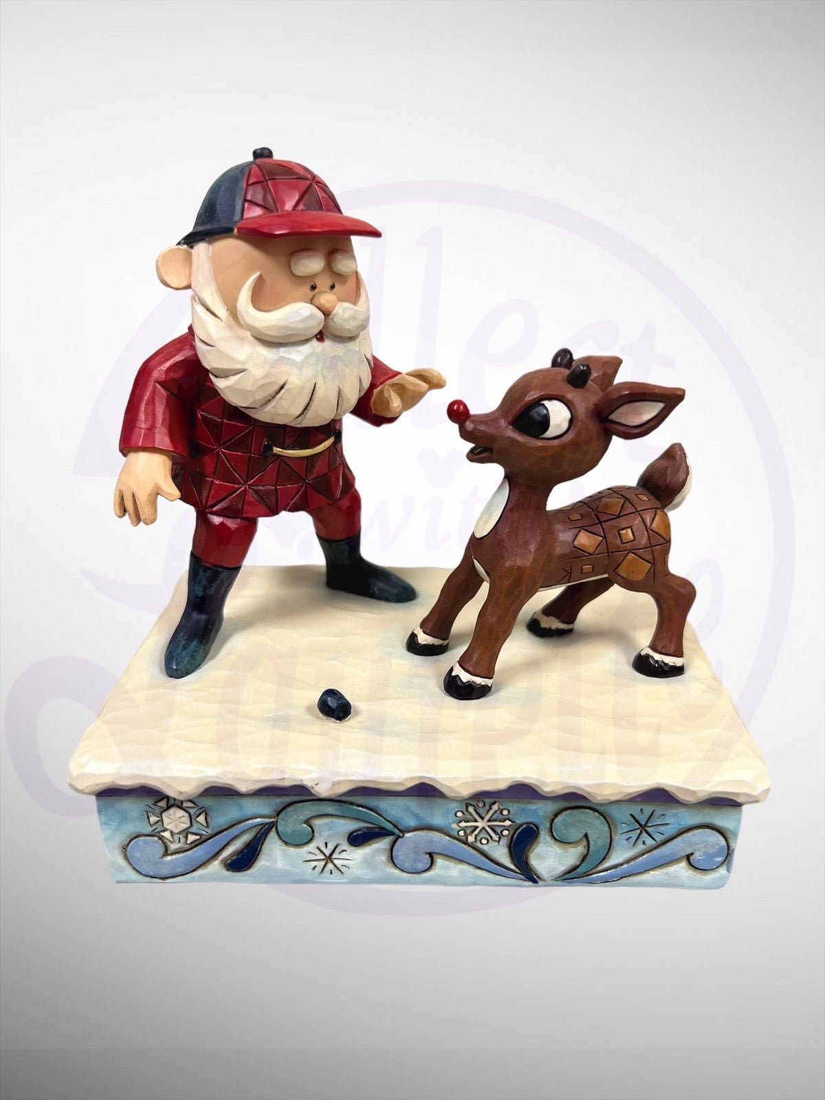 Jim Shore Rudolph Traditions - Rudolph & Santa Fake Nose Figurine