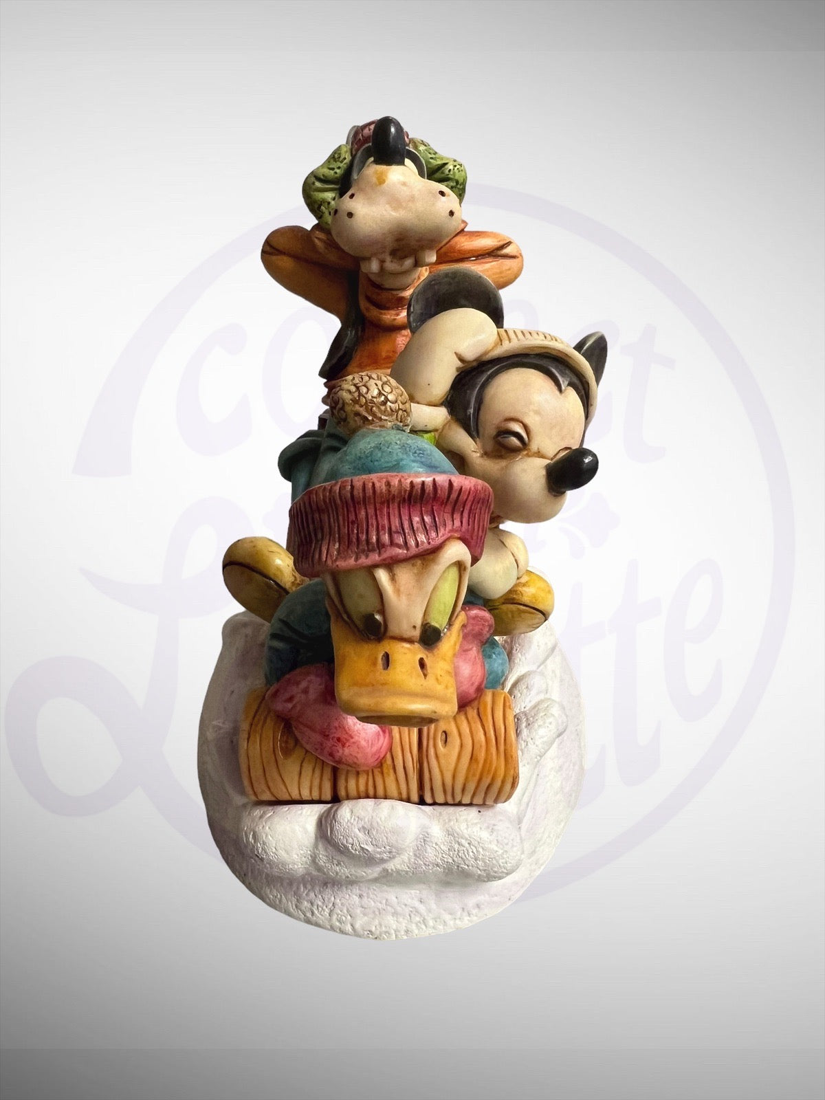 Harmony Kingdom Box - Disney Snow Day With Friends Mickey Donald Goofy Figurine No Box