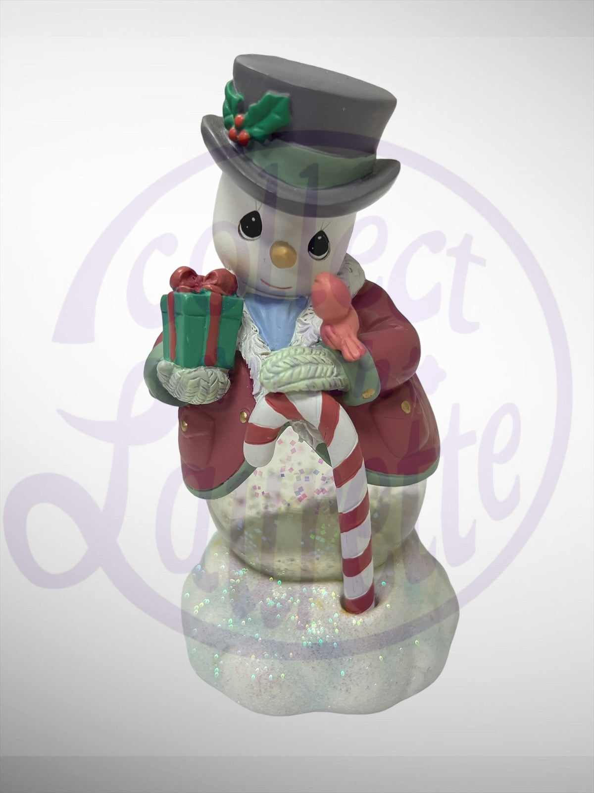 Precious Moments - Snowman with bird Water Globe Figurine