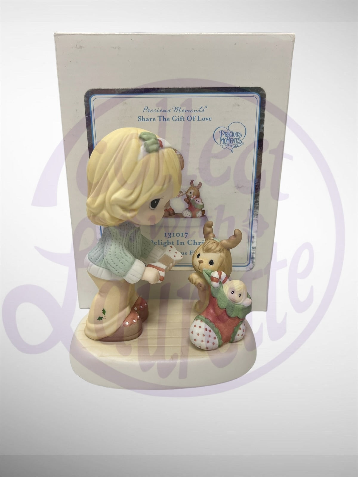 Precious Moments - Take Delight In Christmas Girl and Dog Figurine