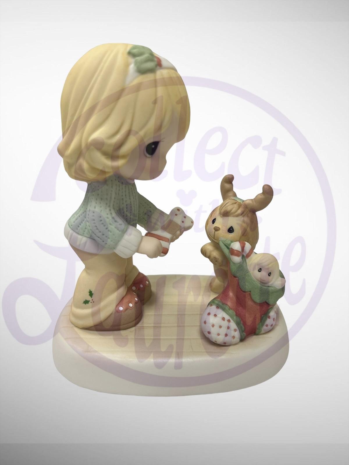 Precious Moments - Take Delight In Christmas Girl and Dog Figurine