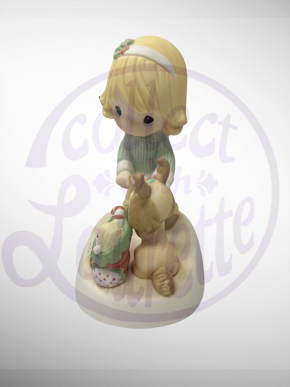 Precious Moments - Take Delight In Christmas Girl and Dog Figurine