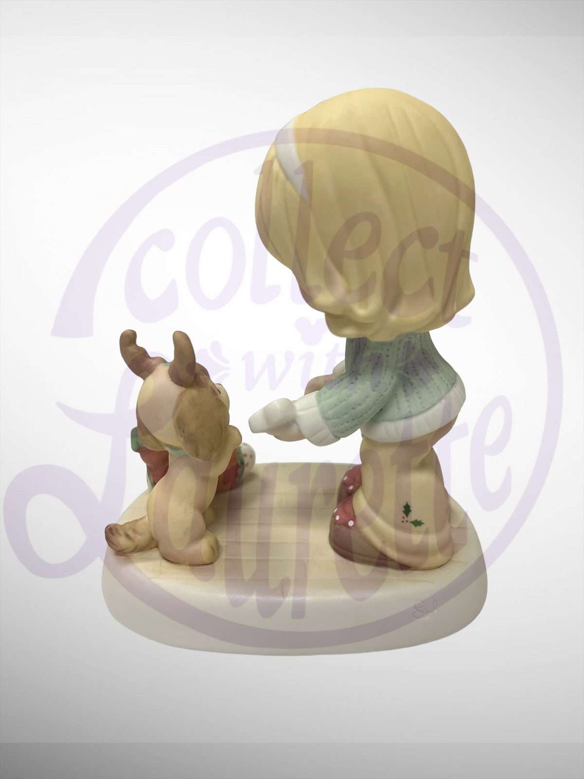 Precious Moments - Take Delight In Christmas Girl and Dog Figurine